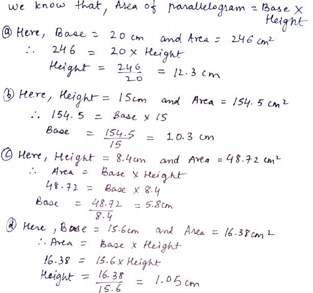 Handwritten Solutions for NCERT Class 7th Mathematics - Chapter 11 ...